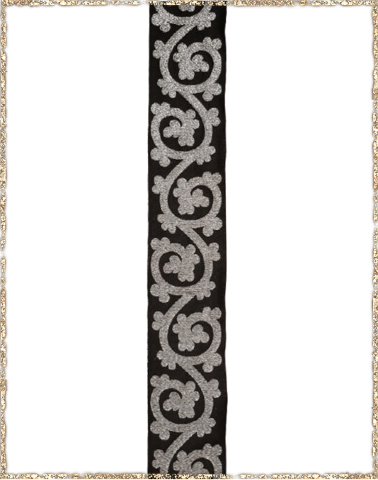 Borte Kleeranke 50 schwarz silber 420497